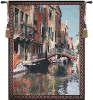 Canal with Reflections Fine Art Tapestry