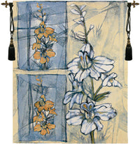 Embellished Wildflower Collage II Fine Art Tapestry