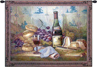 Wine Grapes and Bread Tapestry Wall Hanging