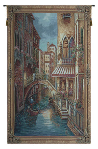 Canal With Shops II Tapestry Wall Hanging by Martin Roberts