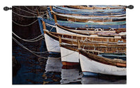 Row of Boats  Fine Art Tapestry by Greg Gawlowski