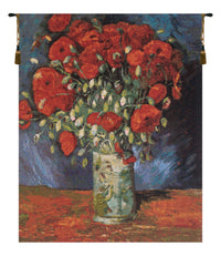 Poppy Flowers Belgian Tapestry Wall Hanging by Vincent Van Gogh