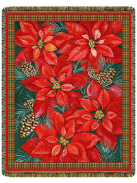 Poinsettia Tapestry Throw