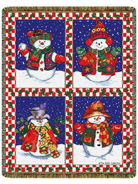Snowman's Holiday Tapestry Throw