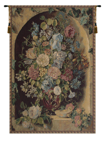 Large Flowers Piece  Italian Tapestry Wall Hanging by Pauline Von Koudelka-Schmerling
