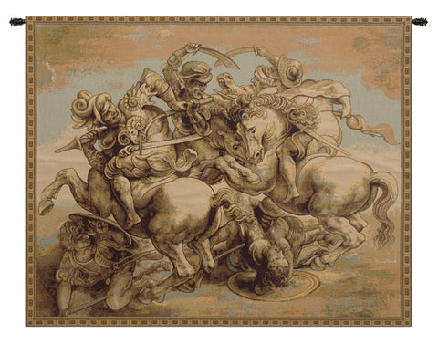 The Battle of Anghiari Italian Tapestry Wall Hanging by Leonardo da Vinci