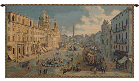 Navona Square Italian Tapestry Wall Hanging by Alessia Cara
