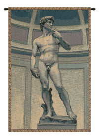 Statue of David Italian Tapestry Wall Hanging by Michelangelo