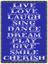 Live Love Laugh Tapestry Throw