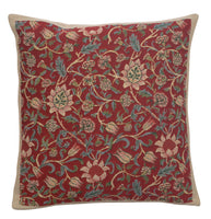 Fleurs de Morris Red Belgian Cushion Cover by William Morris