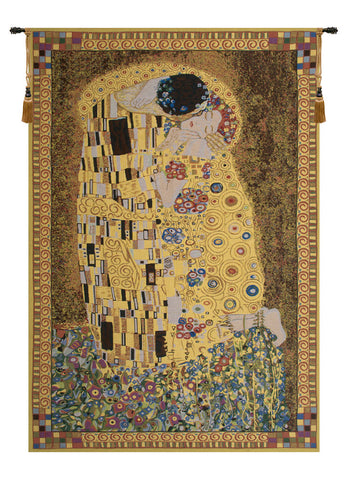 The Kiss (Yellow) Belgian Tapestry by Gustav Klimt