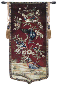 Wild Birds and Flowers Left Tapestry Wall Hanging