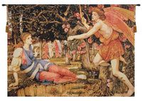 Love and the Maiden Stanhope Belgian Tapestry Wall Hanging by John Roddam Spencer Stanhope