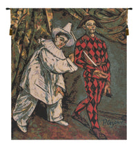 Pierrot and Harlequin European Tapestry by Paul Cezanne