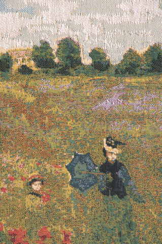 Monet's Poppy Field European Cushion Cover by Claude Monet