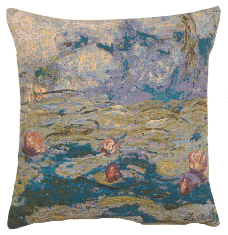 Monet's Water Lilies European Cushion Cover by Claude Monet