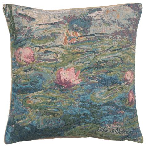 Monet's Water Lilies II European Cushion Cover by Claude Monet