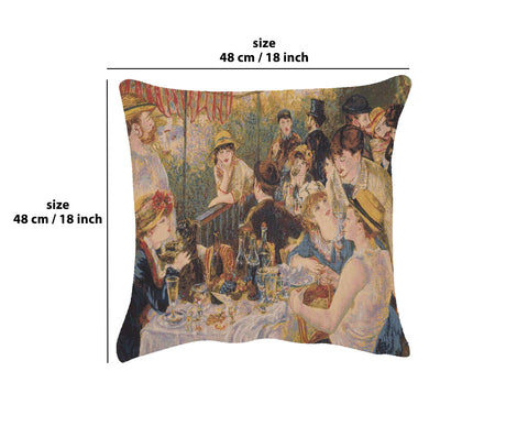 Luncheon Of The Boating Party I  European Cushion Cover by Pierre- Auguste Renoir