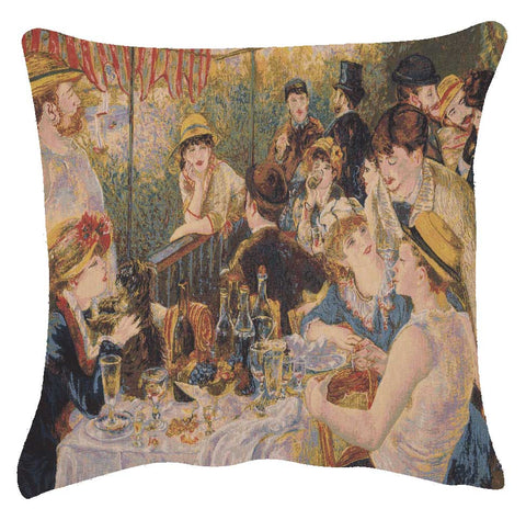 Luncheon Of The Boating Party I  European Cushion Cover by Pierre- Auguste Renoir
