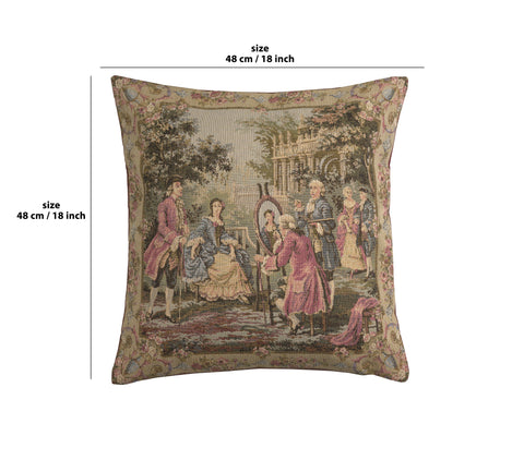 Garden Party Right Panel European Cushion Cover by Francois Boucher
