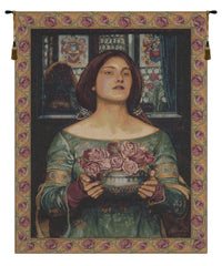 Offering the Roses Italian Tapestry Wall Hanging by John William Waterhouse