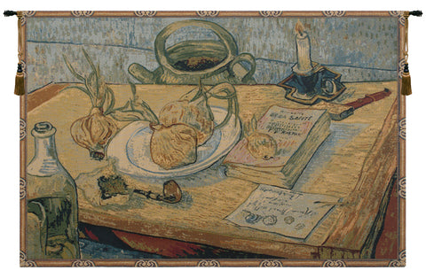 Garlic Still Life Italian Tapestry Wall Hanging by Vincent Van Gogh