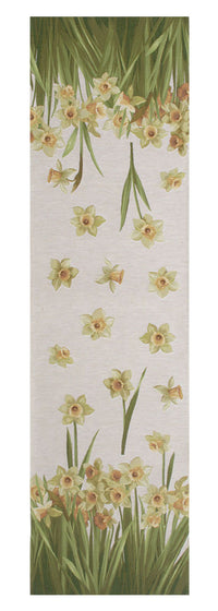 Daffodils White  French Tapestry Table Runner