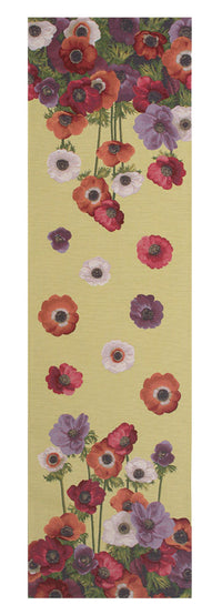 Anemones Yellow French Tapestry Table Runner