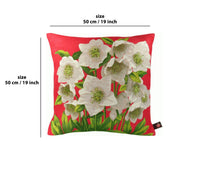 Helleborus Red  French Tapestry Cushion