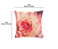 Close Up Pink Dahlias Purple Background French Tapestry Cushion