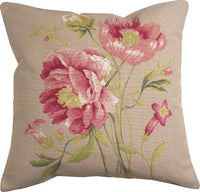 Single Peonies French Tapestry Cushion