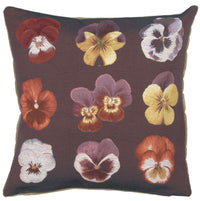 All over Pansies French Tapestry Cushion