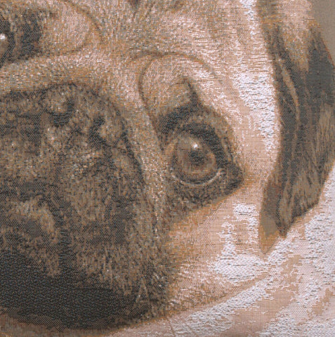 Pugs Face Grey  French Tapestry Cushion