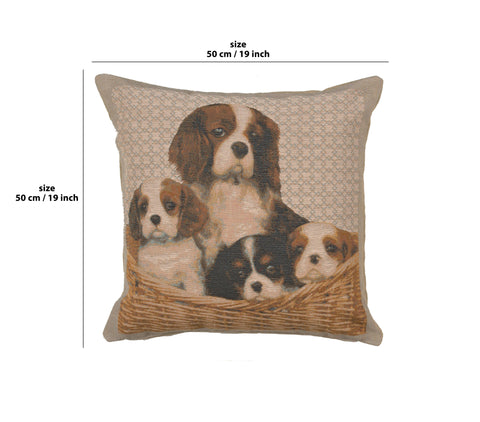 Cavalier King Charles Family French Tapestry Cushion