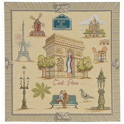 Paris Arc De Triomphe French Tapestry Cushion