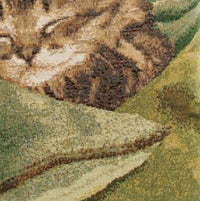 Sleeping Cat Green French Tapestry Cushion