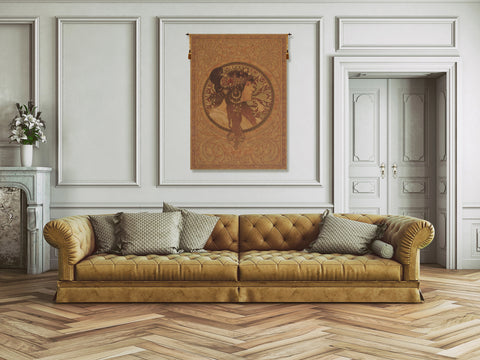 Muchas Donna Orechini European Tapestry by Alphonse Mucha