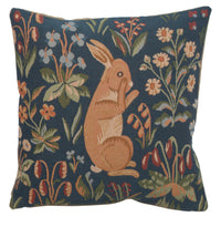 Medieval Rabbit Standing French Tapestry Cushion