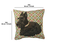 Black Scottish Dog French Tapestry Cushion