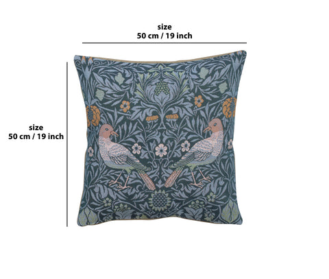 Bird Couple  French Tapestry Cushion by William Morris