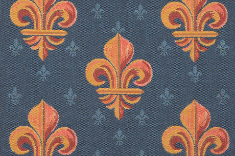 Lys flower In Blue  French Tapestry Cushion