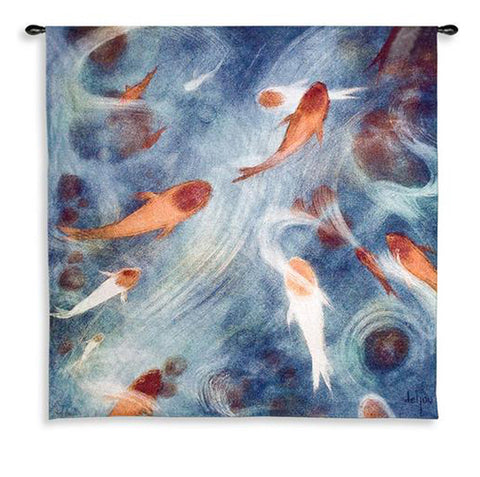 Koi Pond Large Tapestry Wall Hanging