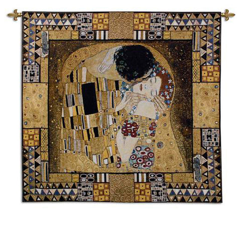 Kiss Captured I Tapestry Wall Hanging by Gustav Klimt