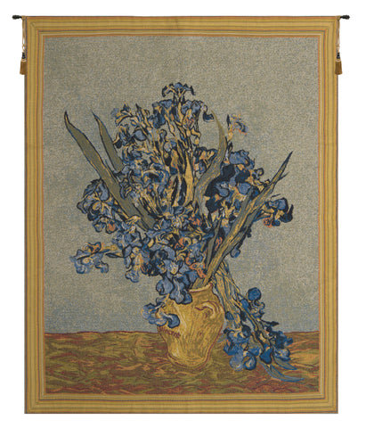 Vase Iris by Van Gogh European Tapestry by Vincent Van Gogh
