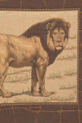 Savannah Lion French Tapestry Cushion
