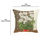 Geranium 1 White French Tapestry Cushion