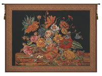 Flora Cotta Black Belgian Tapestry by Jan Van Huysum