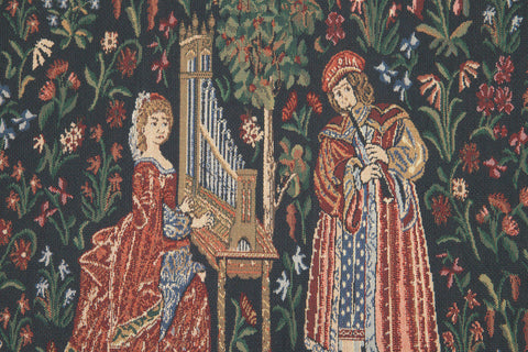 Courtly Scene Galanteries Belgian Tapestry