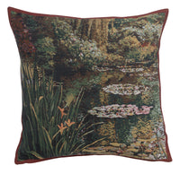 Greenery Monet's Garden  Belgian Tapestry Cushion by Claude Monet