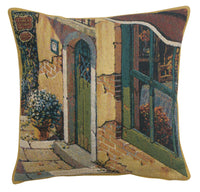Bellagio Village Door Belgian Tapestry Cushion by Robert Pejman